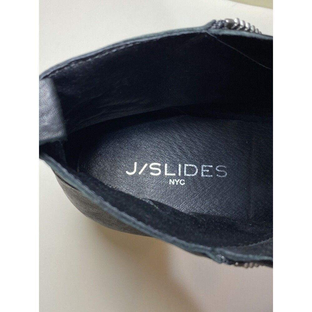 J/ Slides Sky Black Leather  Booties Fashion Sneaker Wedge Double Zip Women’s 10 - Picture 7 of 7